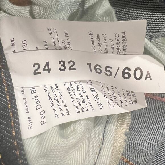 Acne Studios Bla Konst High-Rise Skinny Leg Jeans Size 24W 32L - Picture 8 of 8